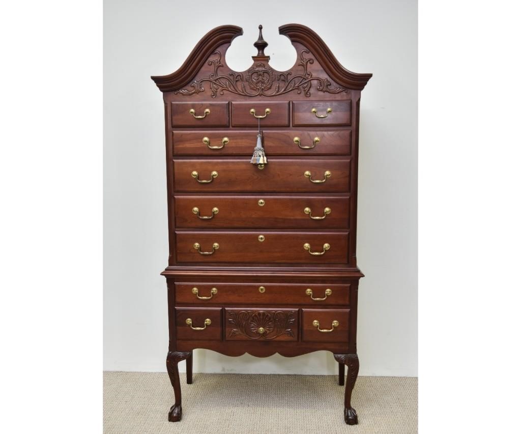 Appraisal: Pennsylvania House Chippendale style cherry two-part highboy h x w