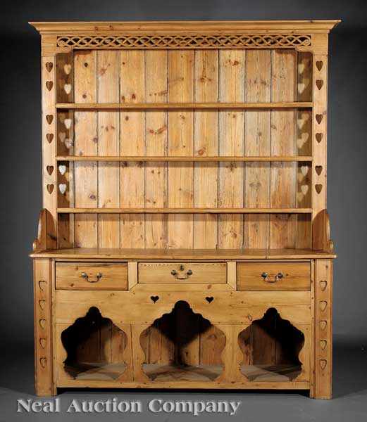 Appraisal: An English Pine Fiddlefront Dresser composed of antique elements upper