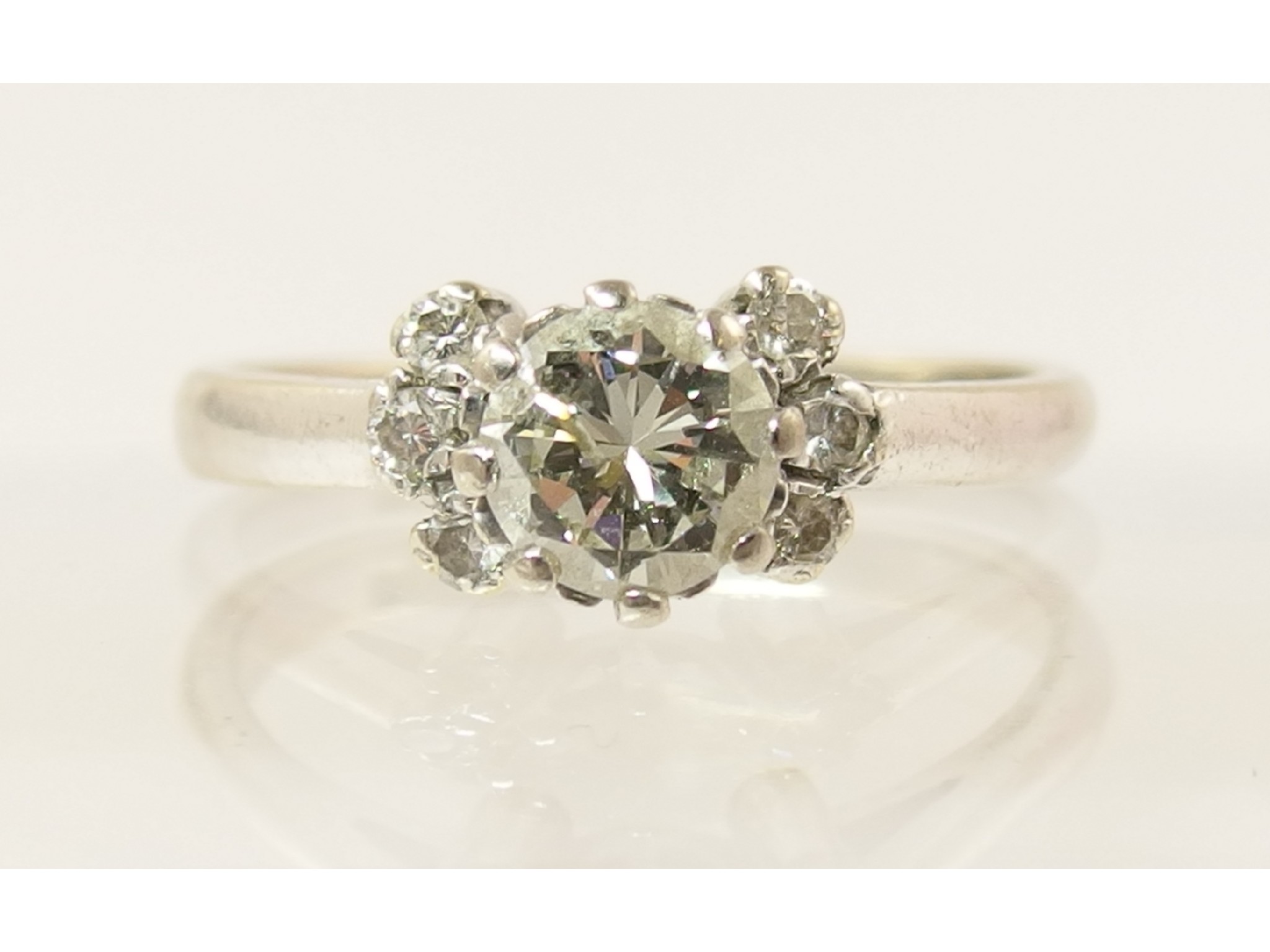 Appraisal: An ct diamond ring central diamond approx cts flanked with