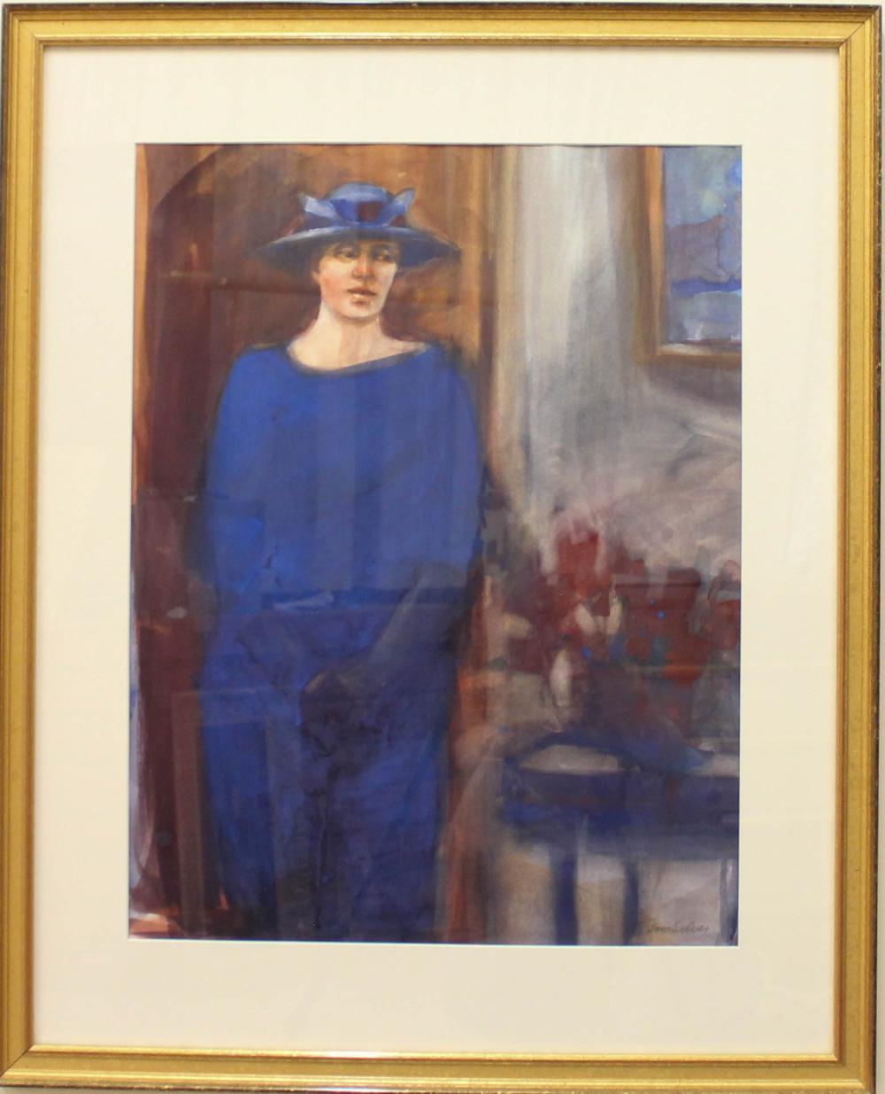 Appraisal: LOIS SILVER Washington born watercolor on paper Blue Lady Signed