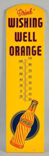 Appraisal: Tin Wishing Well Orange Thermometer Description s Made in Canada