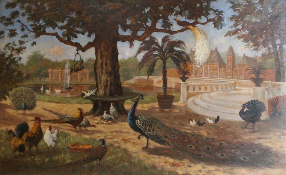 Appraisal: CONTINENTAL SCHOOL th th CENTURY Oil on Canvas Palace with