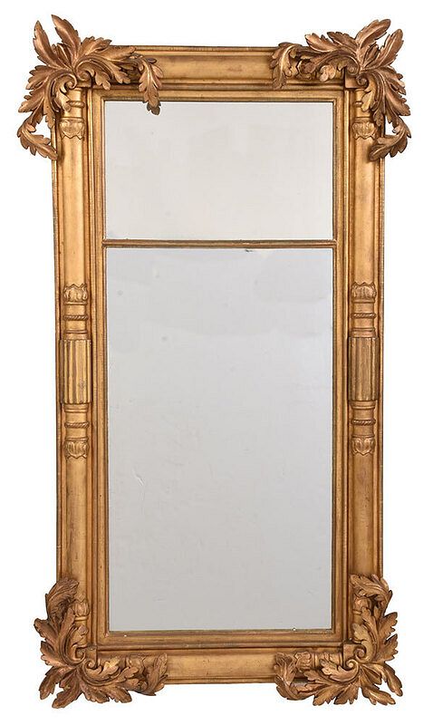 Appraisal: Classical Carved Giltwood Pier Mirror New York circa rectangular form