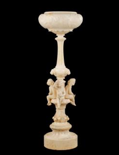 Appraisal: Italian Carved Alabaster Floor Lamp Italian th century A carved