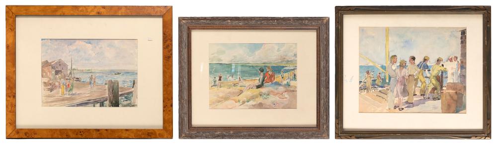 Appraisal: HERBERT WARD RHODE ISLAND - THREE WORKS WATERCOLORS ON PAPER