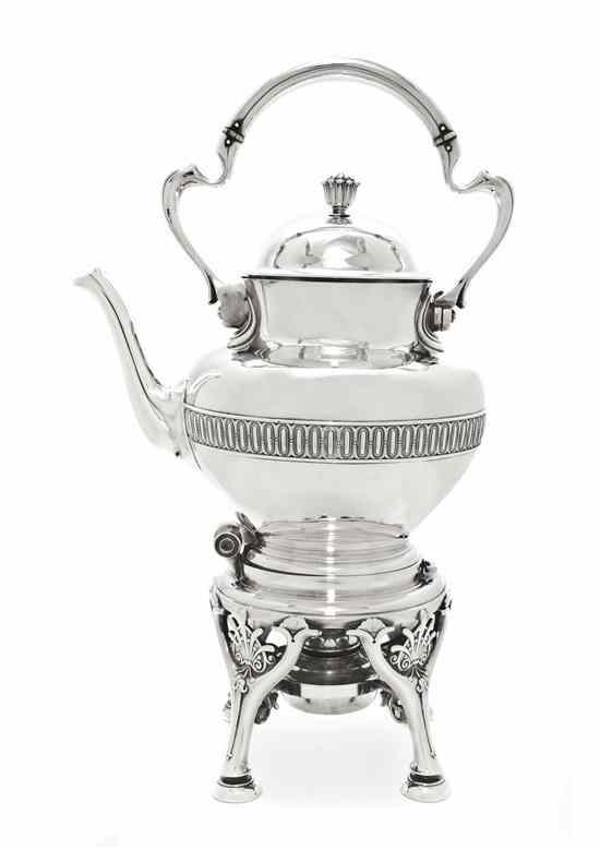 Appraisal: An American Sterling Silver Kettle on Stand Tiffany Co -