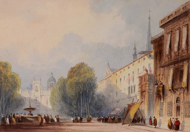 Appraisal: SAMUEL GILLESPIE PROUT - A continental town square watercolour x