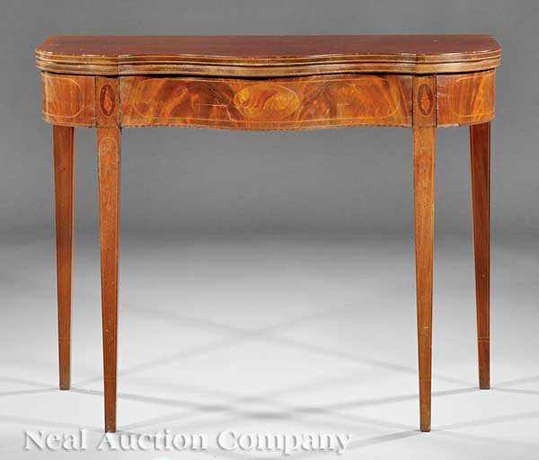 Appraisal: An American Federal Inlaid Card Table c and later probably