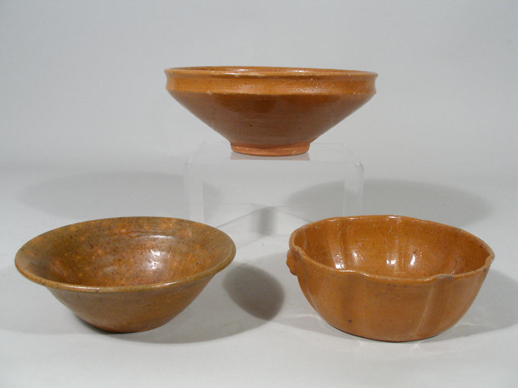 Appraisal: NC Pottery Three Pieces of Jugtown s lead glazed earthenware