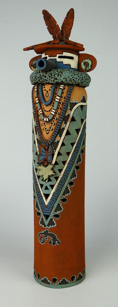 Appraisal: JUDI HUBBARD SOUTHWEST POTTERY KACHINA Stands tall signed to side