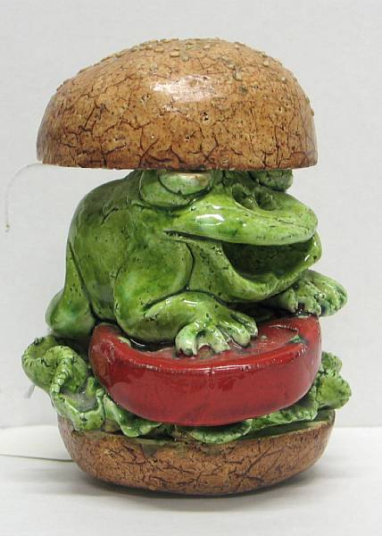 Appraisal: David James Gilhooly American born Froggy Big Mac signed 'Gilhooly