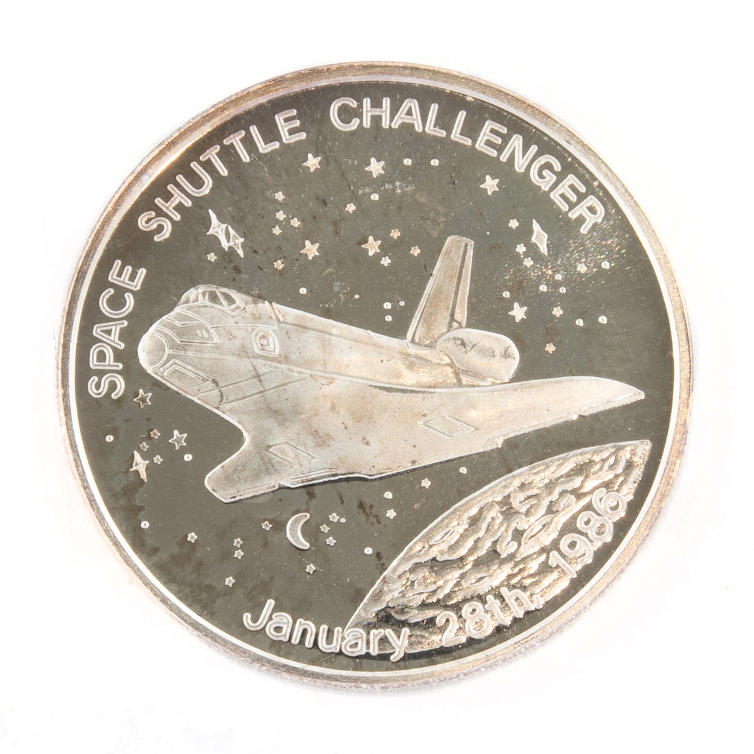 Appraisal: LOT OF SILVER ROUNDS CHALLENGER SPACE SHUTTLE MEMORIAL lot of