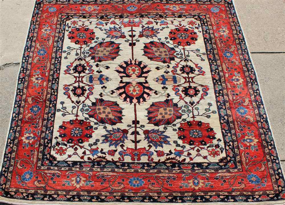 Appraisal: PERSIAN MAHAL RUG in blue navy cream peach pink rust