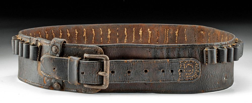 Appraisal: Early th C Mexican Leather Ammo Belt North America Mexico