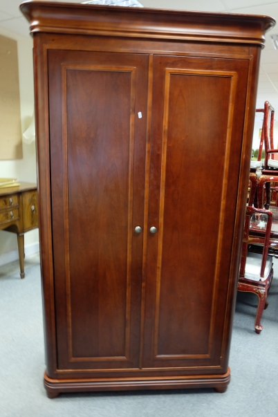 Appraisal: Modern quality door mahogany wardrobe