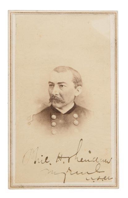 Appraisal: Philip H SHERIDAN Signed photograph Phil H Sheridan Maj Genl