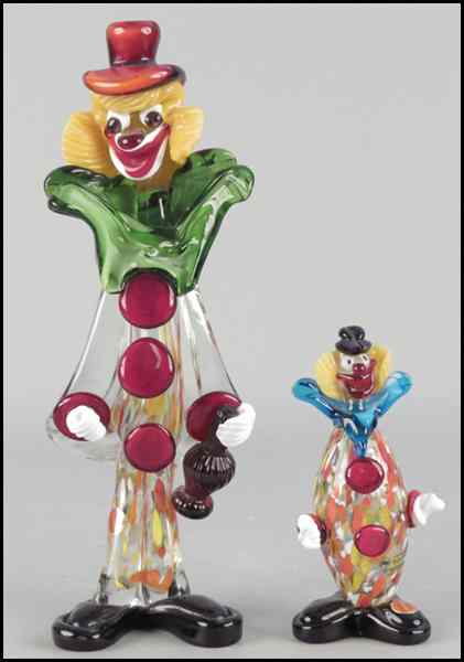 Appraisal: TWO MURANO VENETIAN GLASS CLOWNS Taller '' Condition No Specific