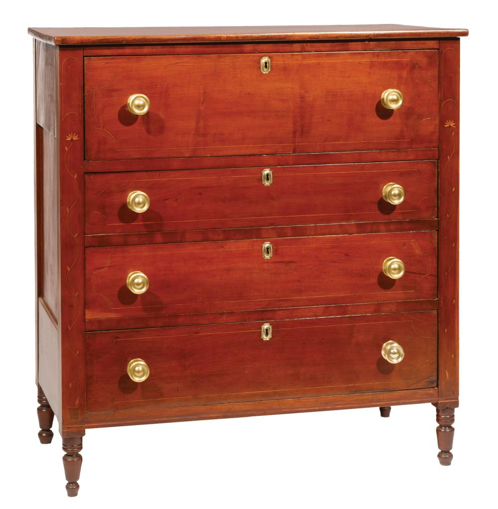 Appraisal: American Federal Inlaid Cherrywood Chest of Drawers early th c