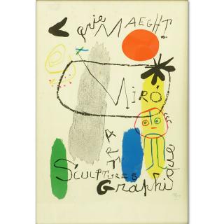 Appraisal: Joan Miro Gallerie Maeght Poster Print Foxing and toning to