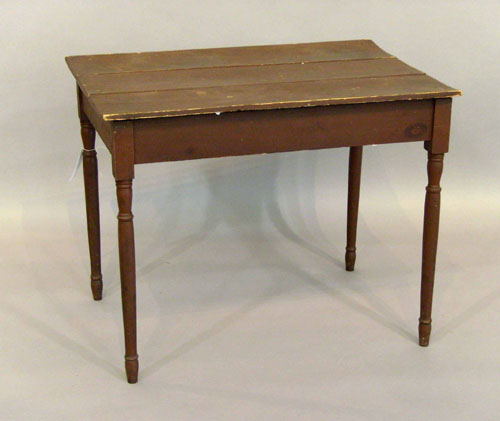 Appraisal: Country red stained work table th c h w d