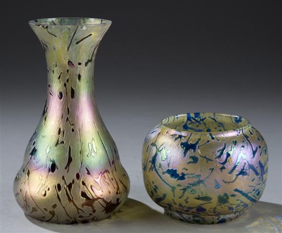 Appraisal: Lot of Wilhem Kralik Sohn Elemorenhain art glass vases c