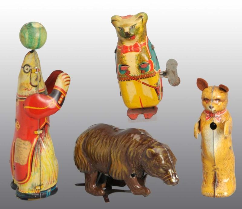 Appraisal: Lot of Tin Bear Wind-Up Toys Description German Working Two