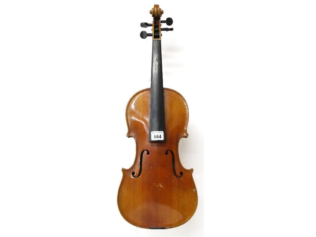 Appraisal: German violin circa cm