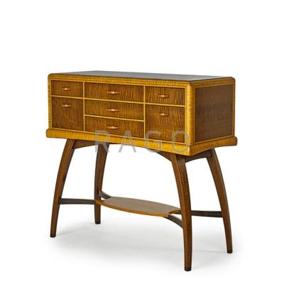 Appraisal: WAYNE MARCOUX Stand-up desk sideboard New Hampshire Dyed quarter-sawn curly