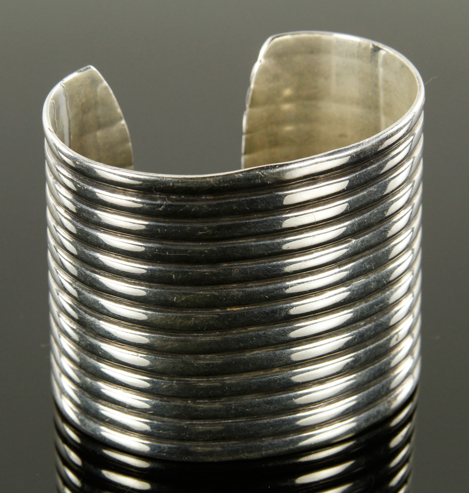 Appraisal: - Silver Cuff Bracelet Cuff bracelet silver stamped J N