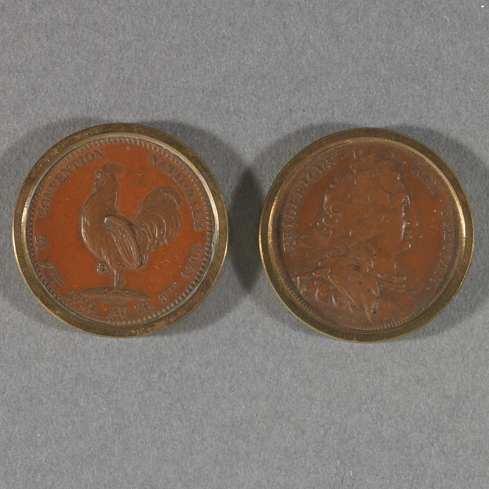 Appraisal: Two European Copper Medals Frederick I of Sweden by Johann