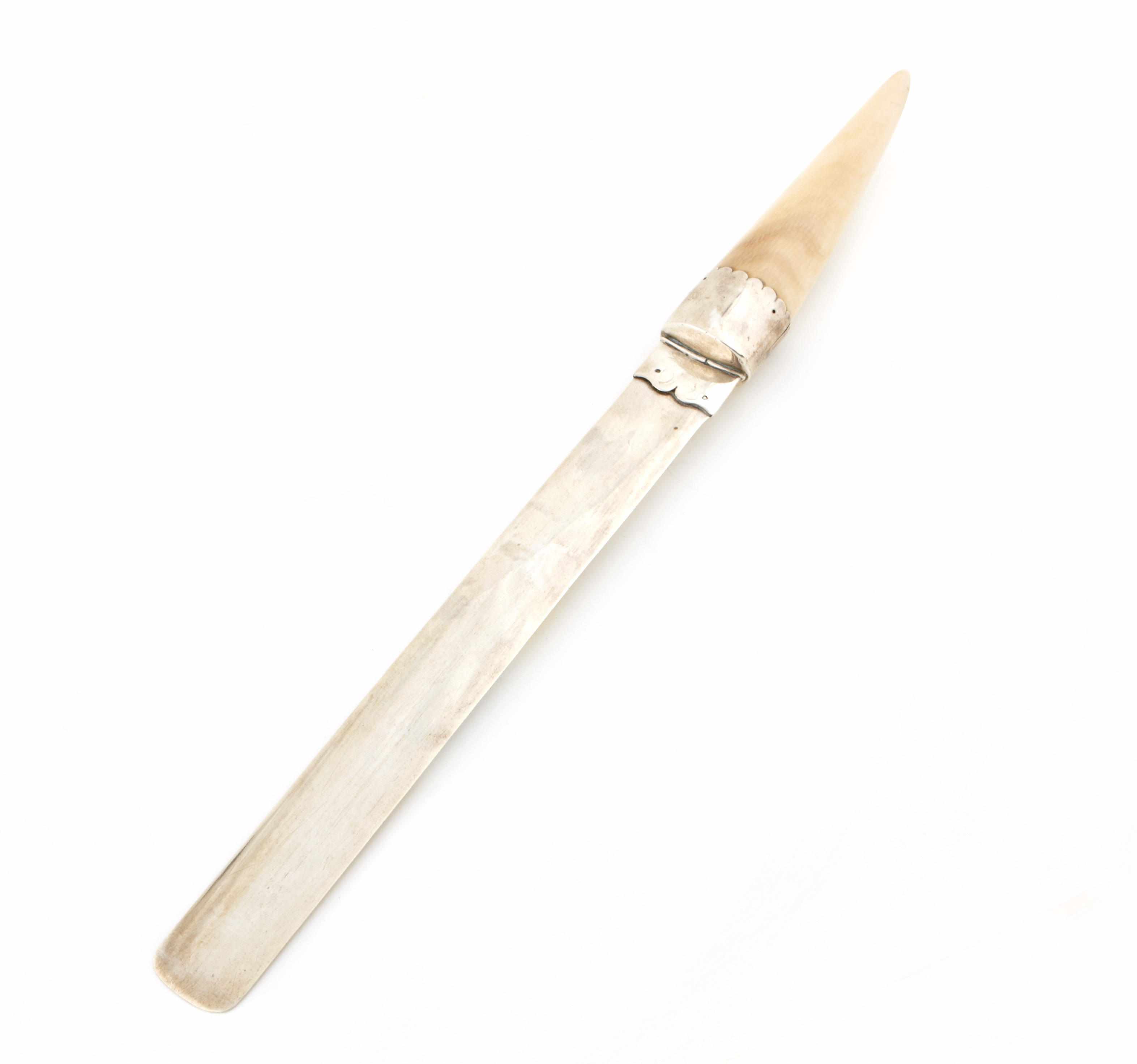 Appraisal: A late Victorian silver library knife with tusk handle Edward