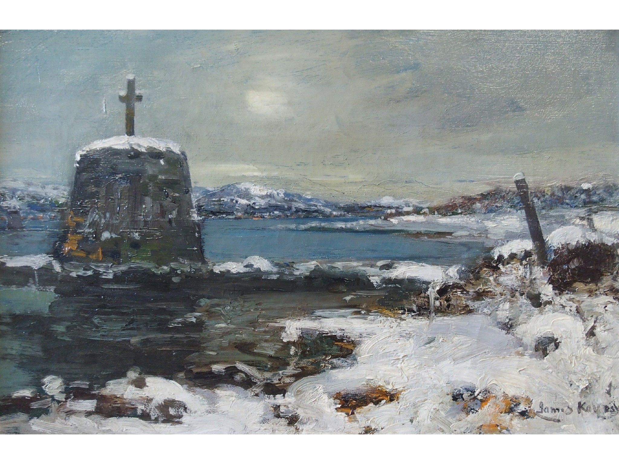 Appraisal: JAMES KAY RSA RSW Scottish - SNOW ON THE CLYDEOil