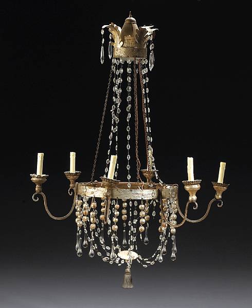 Appraisal: An Italian Neoclassical silver gilt iron t le wood and