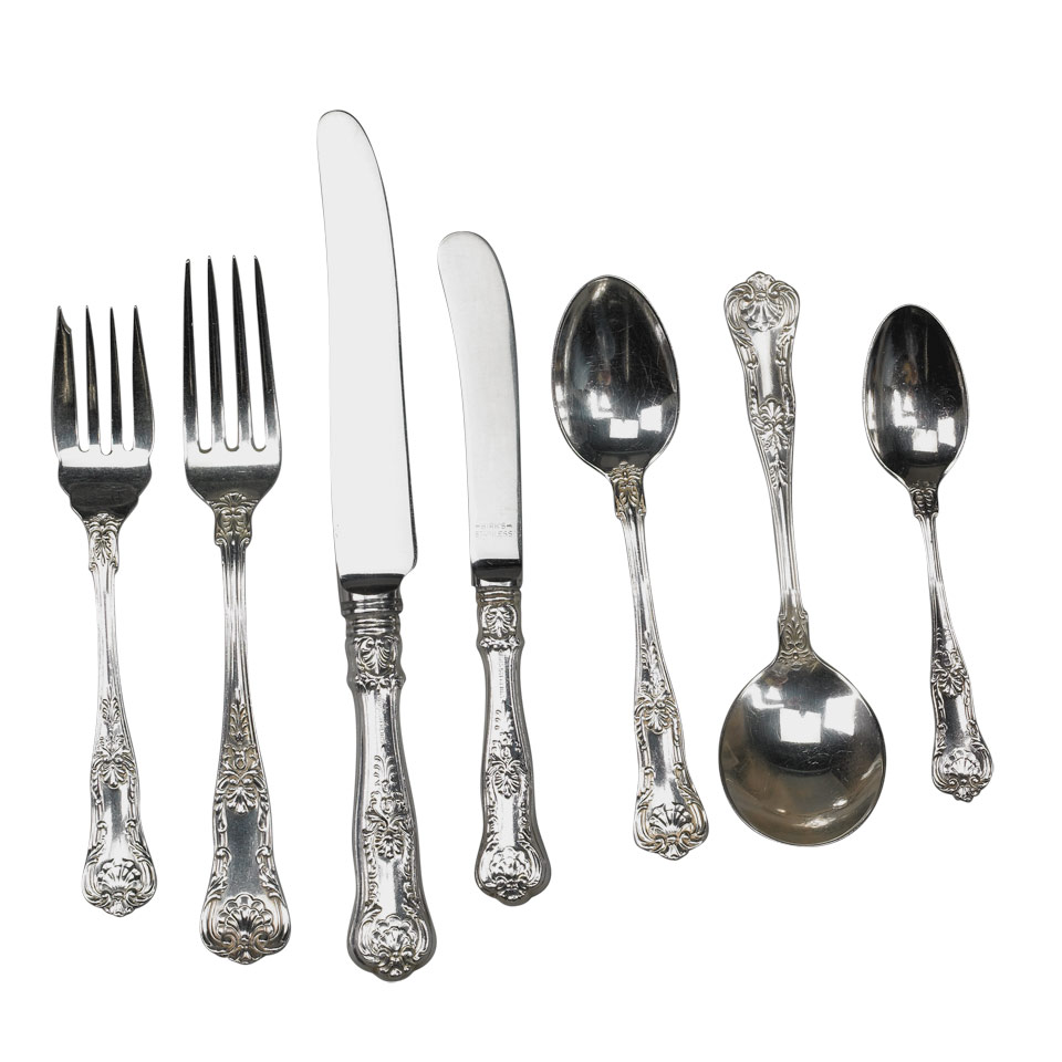 Appraisal: Canadian Silver Kings Pattern Flatware Service Henry Birks Sons Montreal