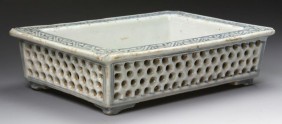 Appraisal: - Chinese th C Blue and White Planter Blue and