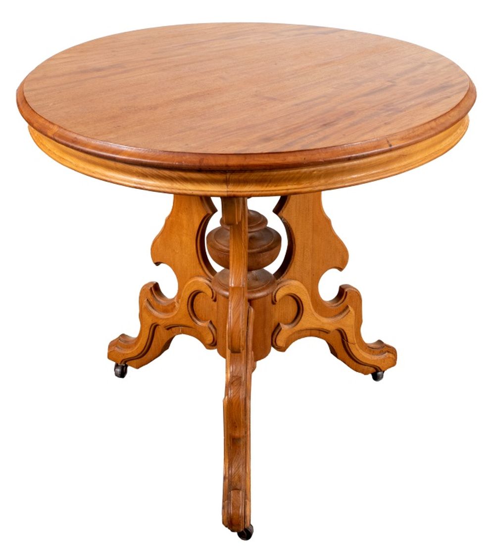 Appraisal: VICTORIAN STYLE ROUND CENTER TABLE Victorian style round wood center