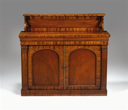 Appraisal: English mahogany chiffonier mid th century With a superstructure above