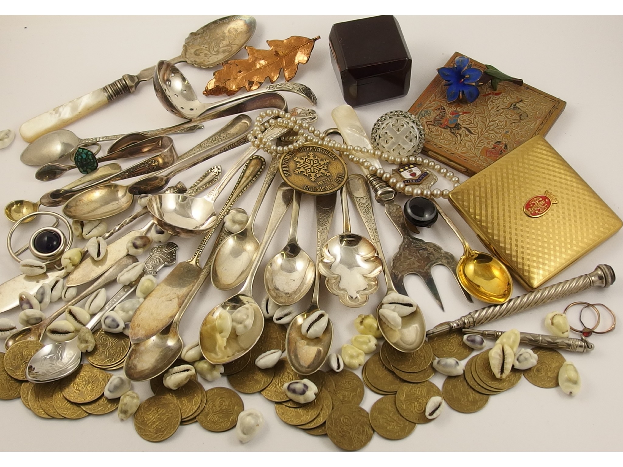 Appraisal: A mixed lot of EPNS spoons to include a Rolex