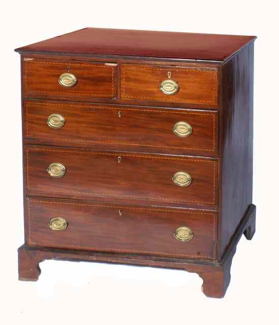 Appraisal: A VICTORIAN MAHOGANY CHEST of two short and three long