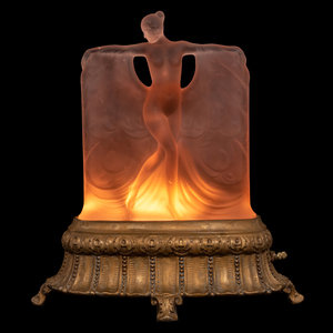 Appraisal: A McKee Frosted Glass Danse de Lumiere Lamp th Century