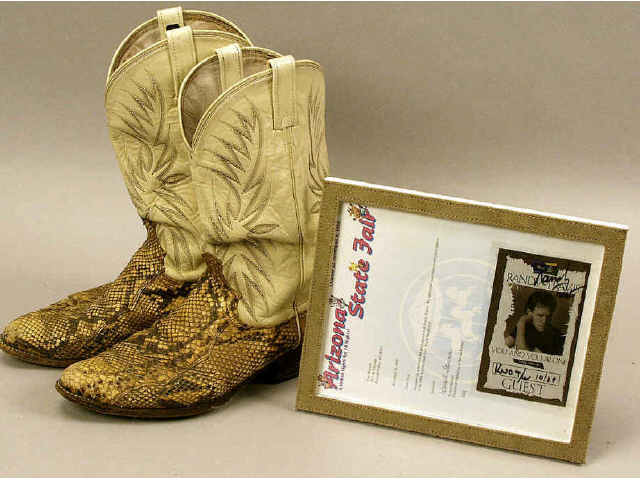 Appraisal: Pair of snakeskin boots by Dan Post having belonged to