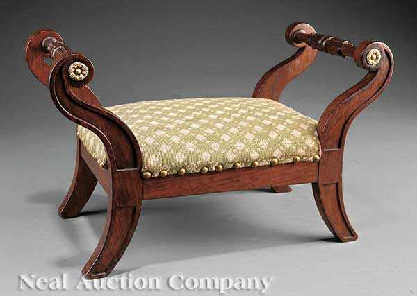 Appraisal: A Regency Carved Rosewood Footstool c stamped Miles Edwards Oxford