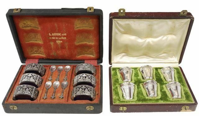 Appraisal: lot of French sterling silver tableware including cordial cups housed