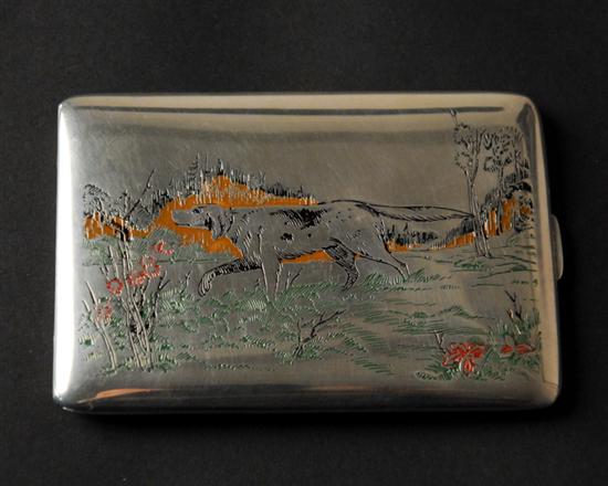 Appraisal: An Enameled Sterling Cigarette Case by R Blackinton Co for