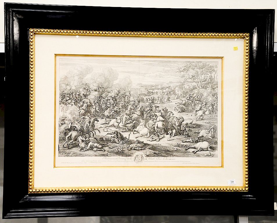 Appraisal: Adam Frans Van der Meulen - copper engravings Framed Battle