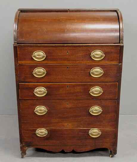 Appraisal: English mahogany sea captain's desk c with a pull-up mirror