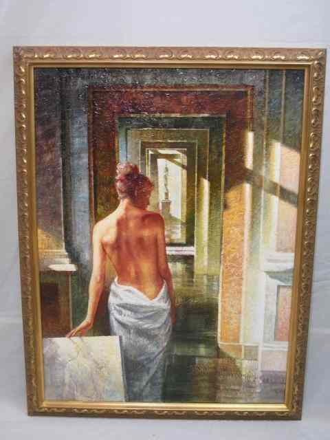 Appraisal: Oil on canvas painting by Hagob Gasparian titled ''The Muse''