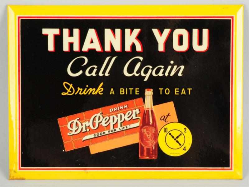 Appraisal: Celluloid Over Tin Over Cardboard Dr Pepper Sign Good color