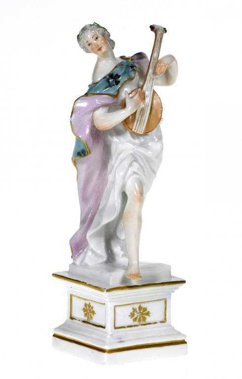 Appraisal: A MEISSEN FIGURE OF A MUSICIAN the classical young woman