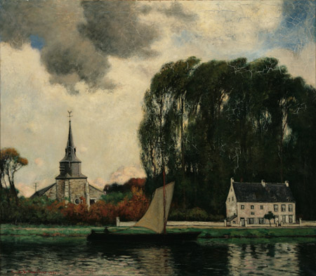 Appraisal: Louis Gustave Cambier Belgian - glise de Bavo Sur Meuse